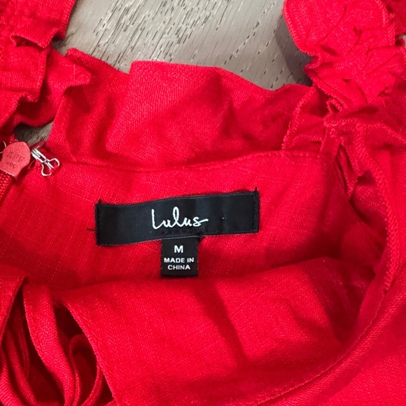 Lulu's Vibrant Red Ruffle Dress - Picture 2 of 2